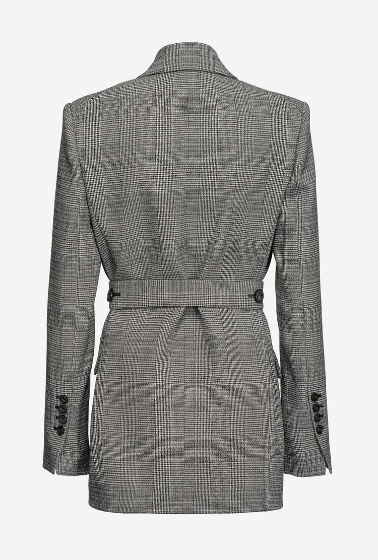 Dámské Blejzry Pinko Textured Check Černé Šedé | CZ-59682709