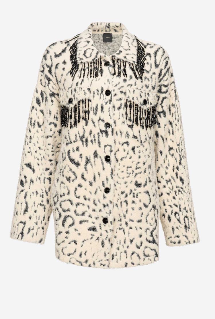 Dámské Bundy Pinko Animal-print Faux Fur Krém Černé | CZ-83506299