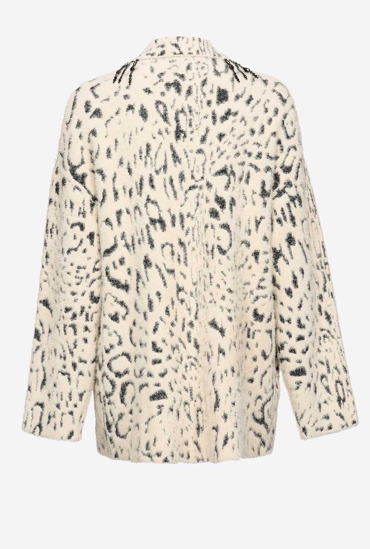 Dámské Bundy Pinko Animal-print Faux Fur Krém Černé | CZ-83506299