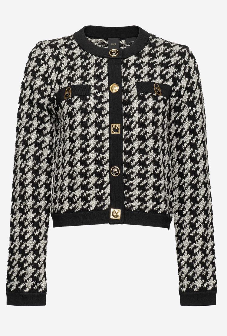 Dámské Bundy Pinko Boxy Houndstooth Viacfarebný Bílé Černé | CZ-68924759