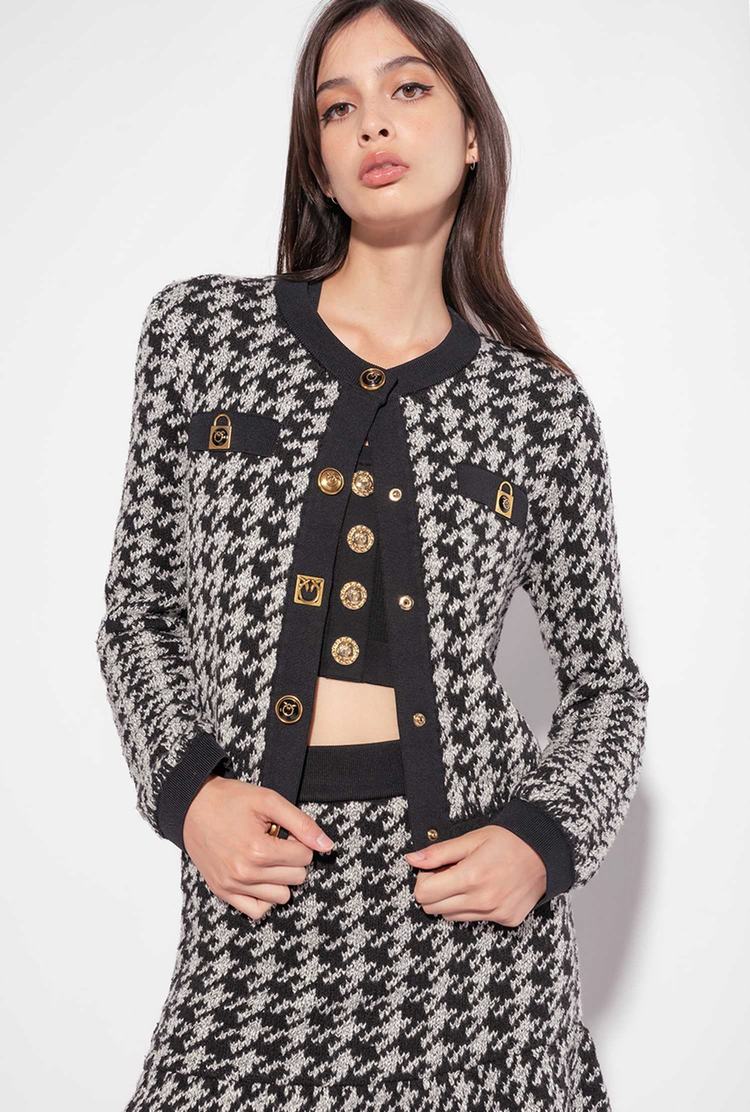 Dámské Bundy Pinko Boxy Houndstooth Viacfarebný Bílé Černé | CZ-68924759