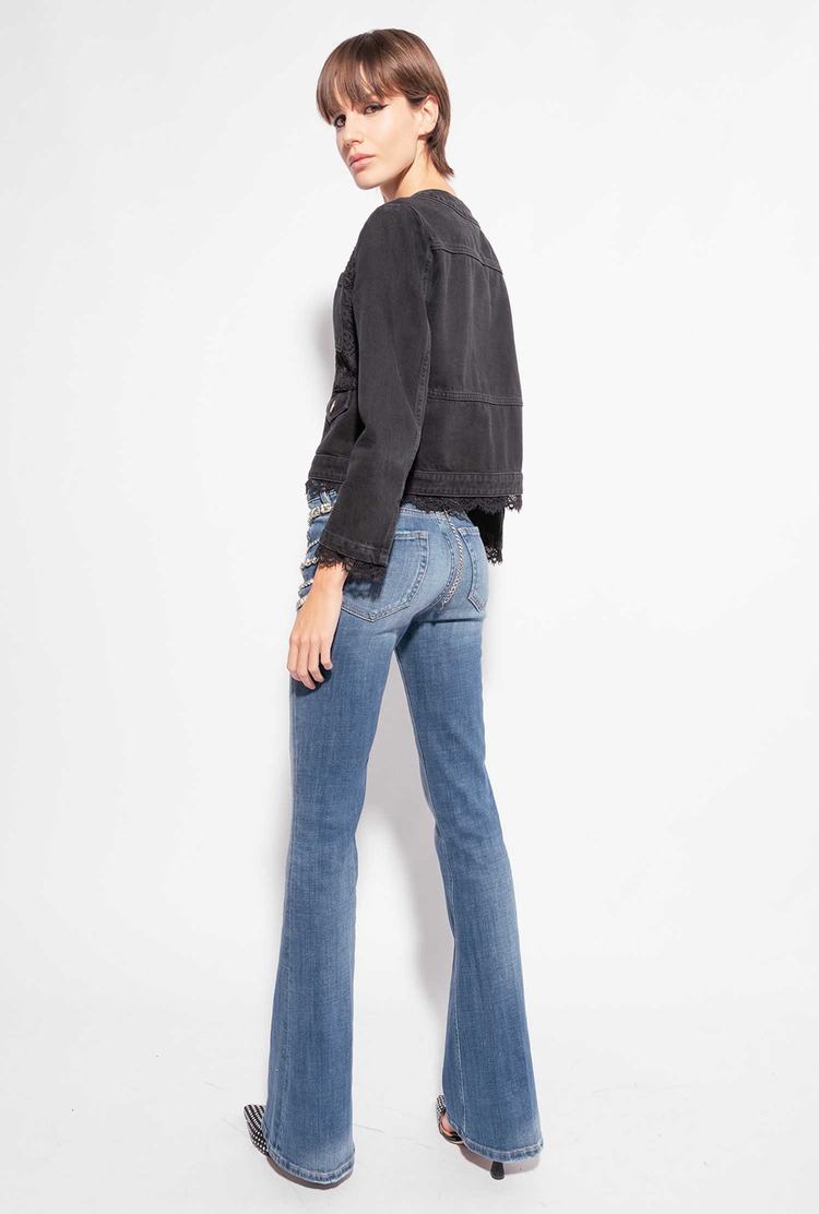 Dámské Bundy Pinko Denim And Krajkové Černé | CZ-76814909