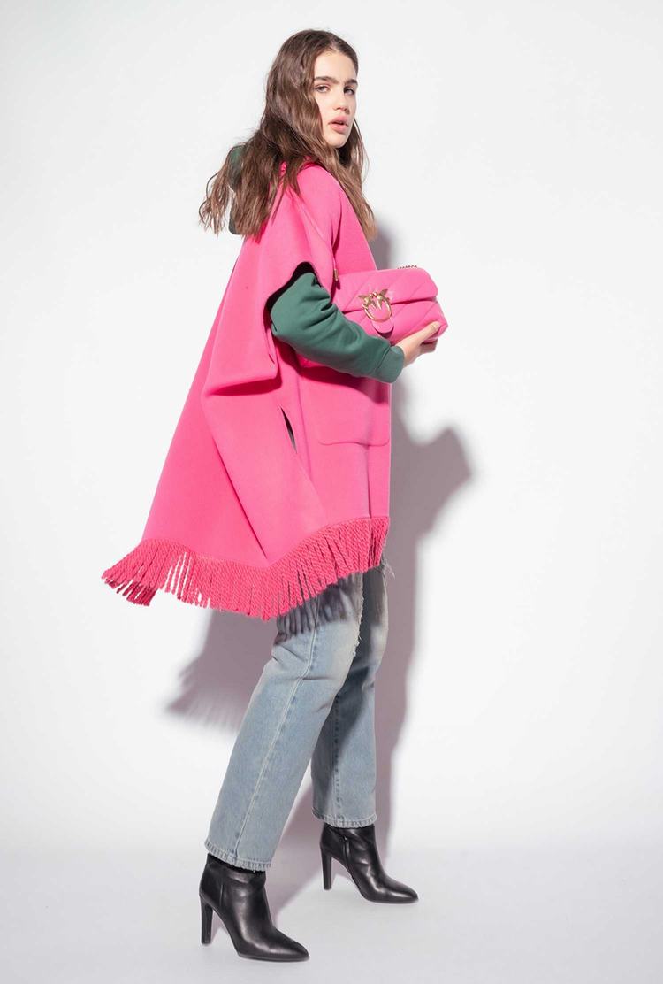 Dámské Bundy Pinko Fringed Cape Červené | CZ-63954019