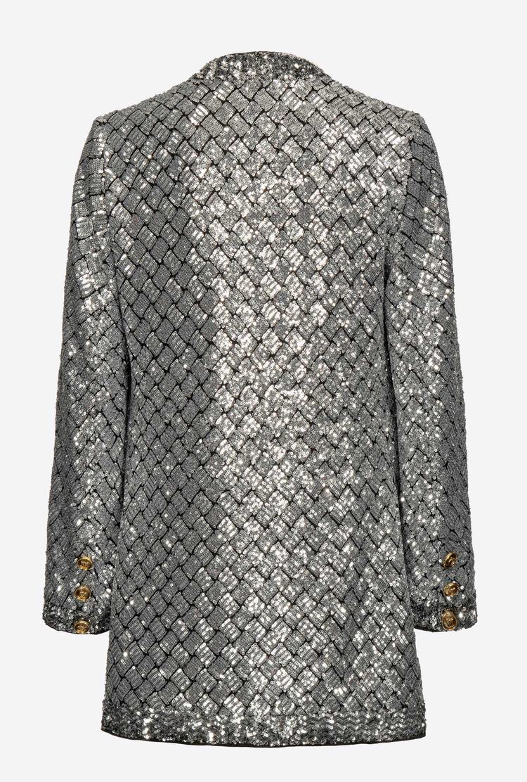 Dámské Bundy Pinko Fully Sequinned Metal Stříbrné | CZ-39562109