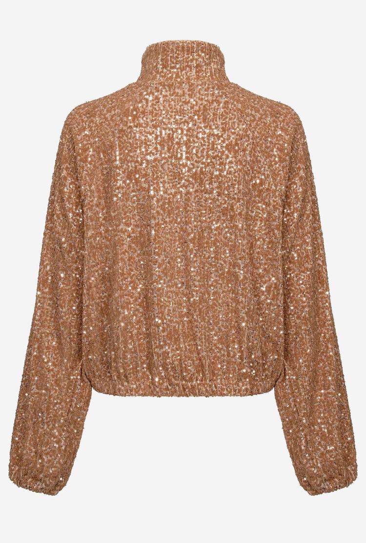 Dámské Bundy Pinko Fully Sequinned Růžové Zlaté | CZ-42590679