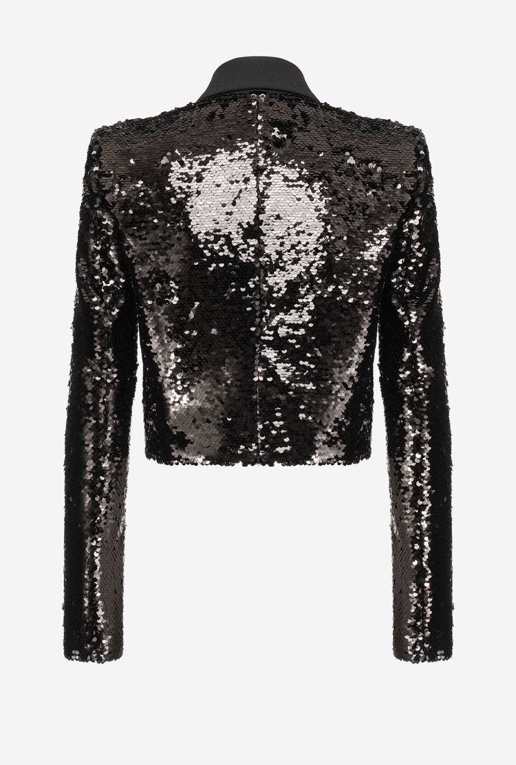 Dámské Bundy Pinko Fully Sequinned Spencer Černé | CZ-64753829