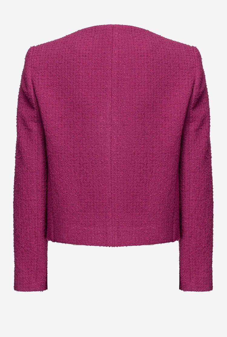 Dámské Bundy Pinko Krátké Basketweave Bouclé Fialové | CZ-17356289