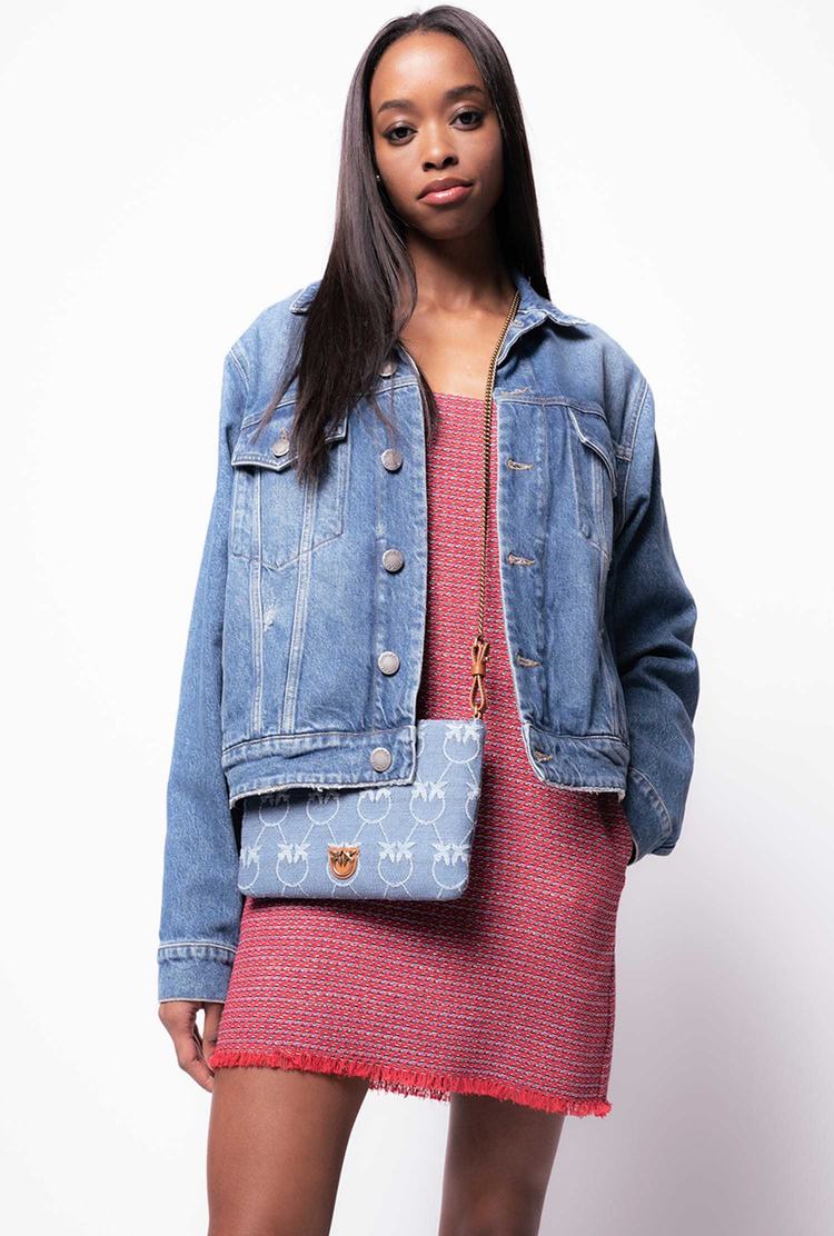 Dámské Bundy Pinko Recycled Denim Blankyt | CZ-01496759