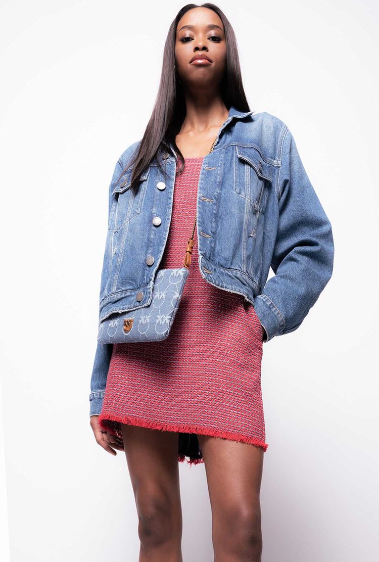 Dámské Bundy Pinko Recycled Denim Blankyt | CZ-01496759