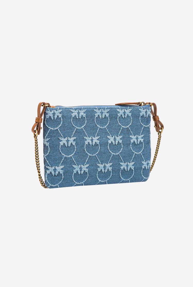 Dámské Crossbody Kabelky Pinko Byty Love Bag Denim Logo Blankyt Světle Blankyt Zlaté | CZ-21873659