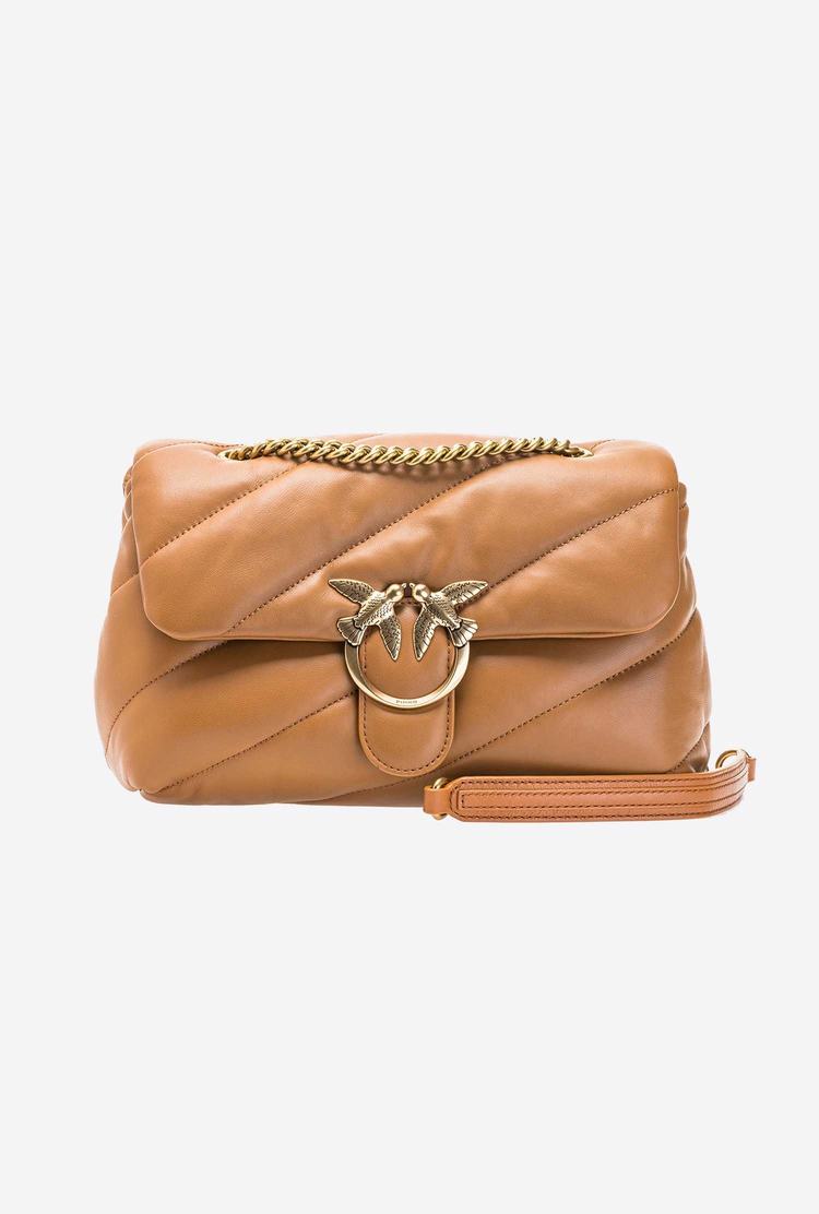 Dámské Crossbody Kabelky Pinko Classic Love Bag Puff Maxi Quilt Hnědé Zlaté | CZ-41587699