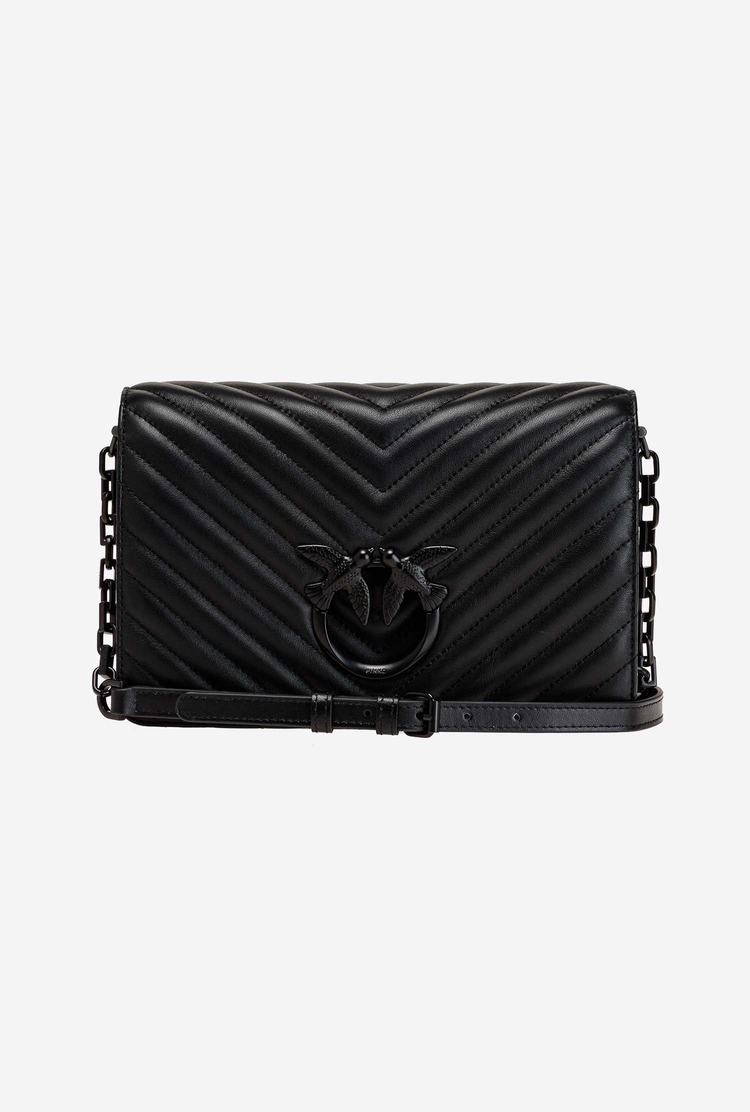 Dámské Crossbody Kabelky Pinko Classic Love Bag Click Chevron Černé | CZ-56274019