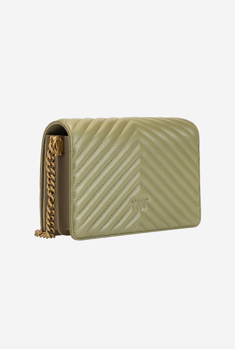 Dámské Crossbody Kabelky Pinko Classic Love Bag Click Chevron Olivy Zelené Zelene Zlaté | CZ-59647329