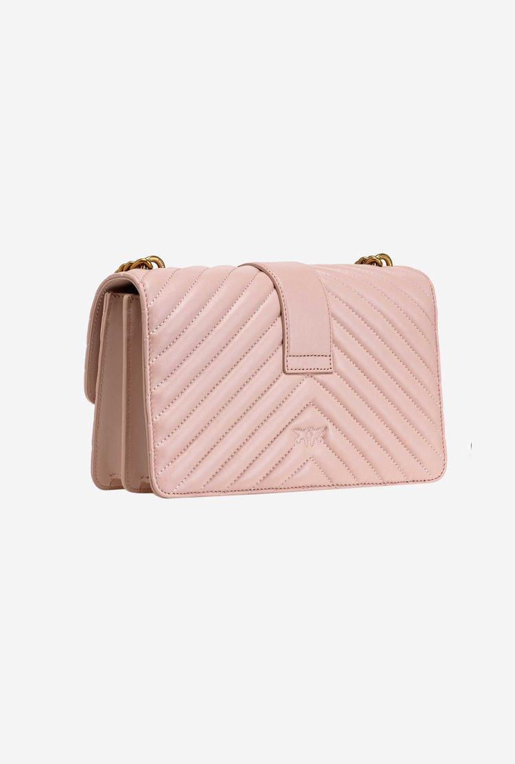 Dámské Crossbody Kabelky Pinko Classic Love Bag Icon Chevron Růžové Zlaté | CZ-63490219