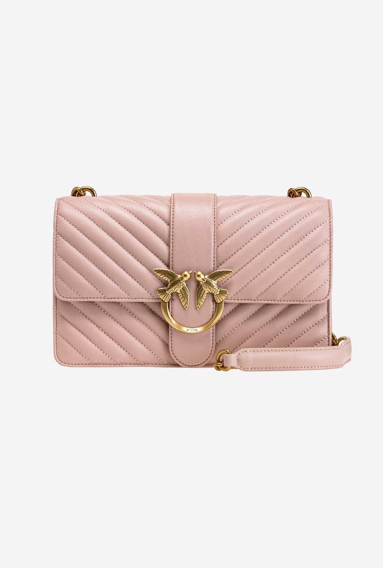 Dámské Crossbody Kabelky Pinko Classic Love Bag Icon Chevron Růžové Zlaté | CZ-63490219