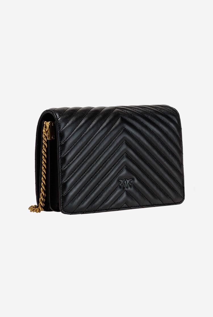 Dámské Crossbody Kabelky Pinko Classic Love Bag Click Chevron Černé Zlaté | CZ-82156099