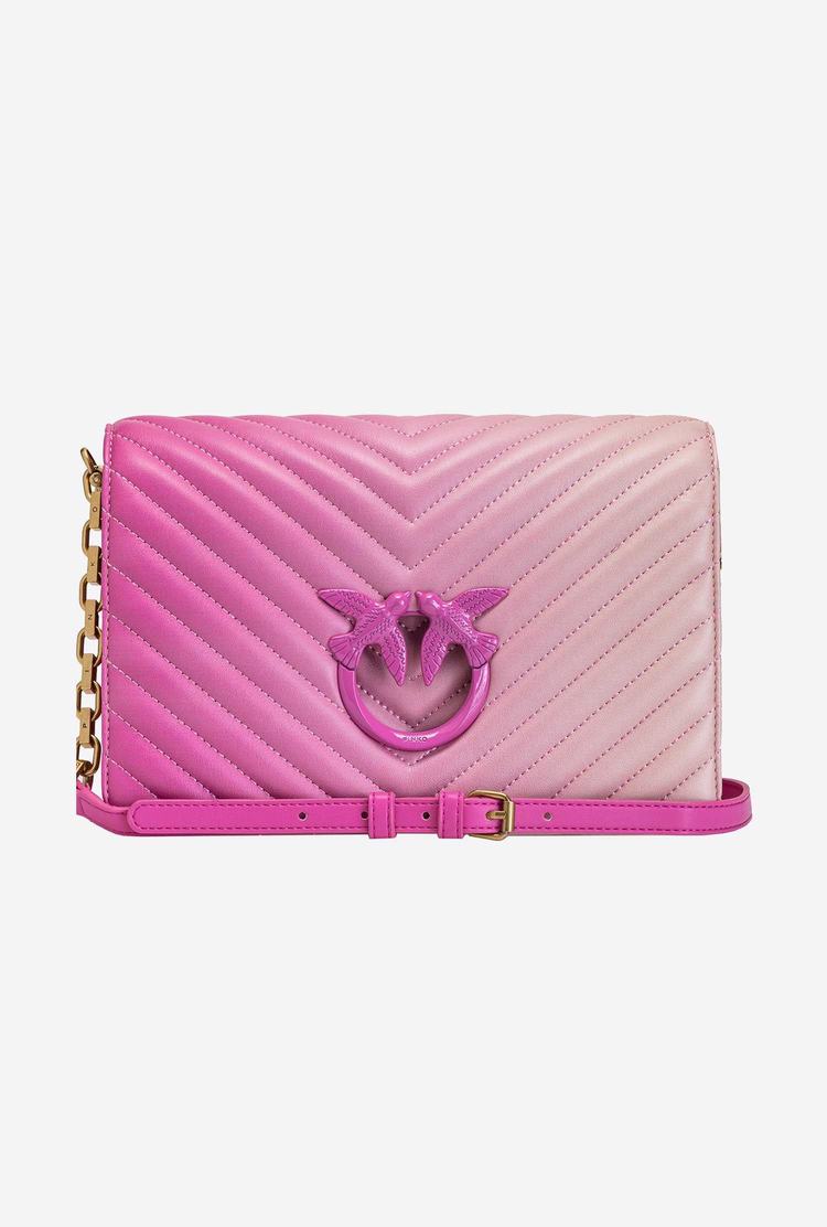 Dámské Crossbody Kabelky Pinko Classic Love Bag Click Shaded Chevron Růžové | CZ-89610279