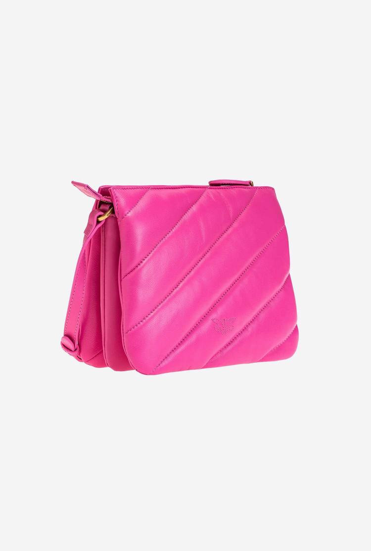 Dámské Crossbody Kabelky Pinko Classic Twins Bag Maxi Quilt Fuchsie Zlaté | CZ-02861979