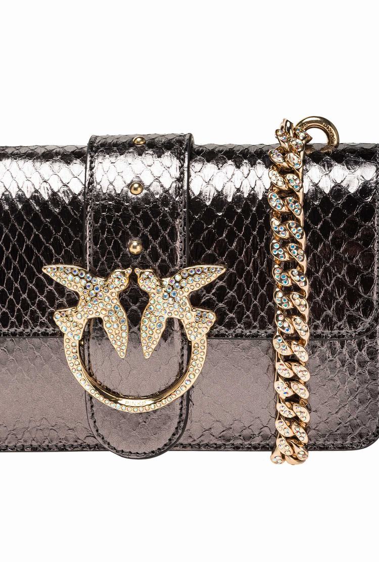 Dámské Crossbody Kabelky Pinko Galleria Laminated Reptile Mini Love Bag One Šedé Zlaté | CZ-69452319