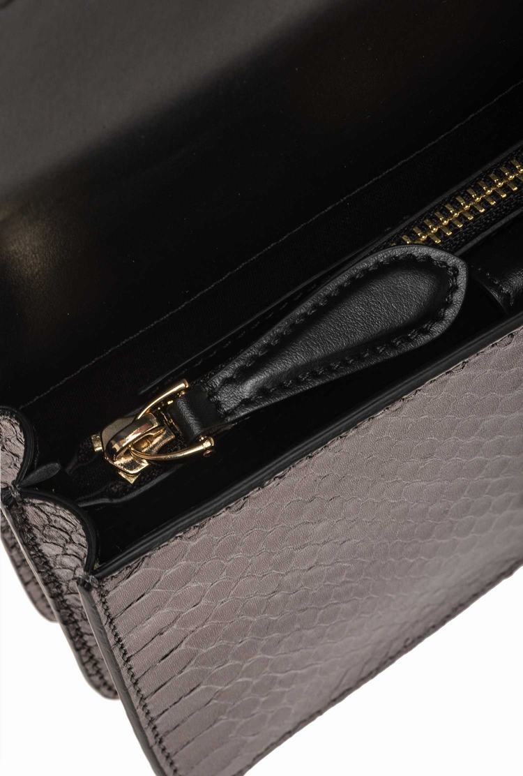 Dámské Crossbody Kabelky Pinko Galleria Laminated Reptile Mini Love Bag One Šedé Zlaté | CZ-69452319