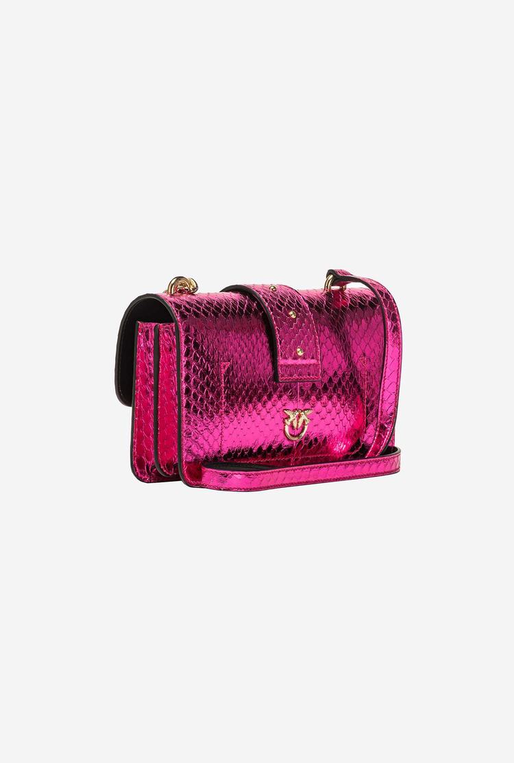 Dámské Crossbody Kabelky Pinko Galleria Laminated Reptile Mini Love Bag One Fuchsie Zlaté | CZ-75493269