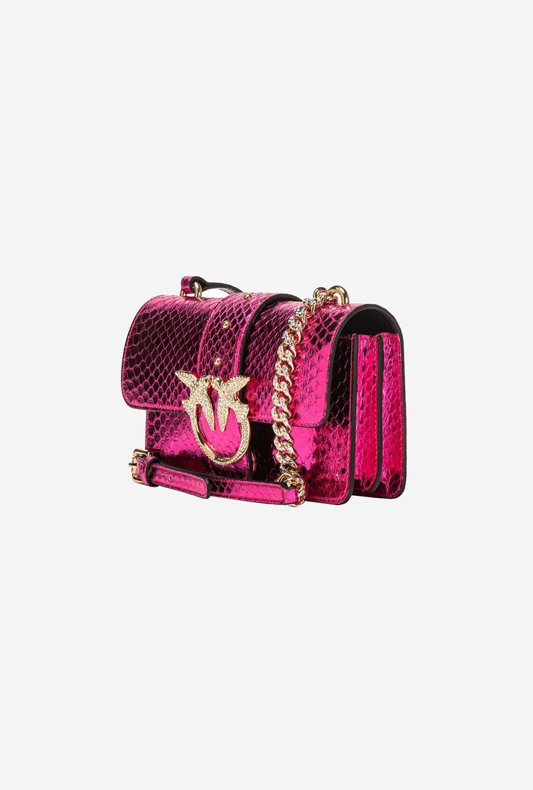 Dámské Crossbody Kabelky Pinko Galleria Laminated Reptile Mini Love Bag One Fuchsie Zlaté | CZ-75493269