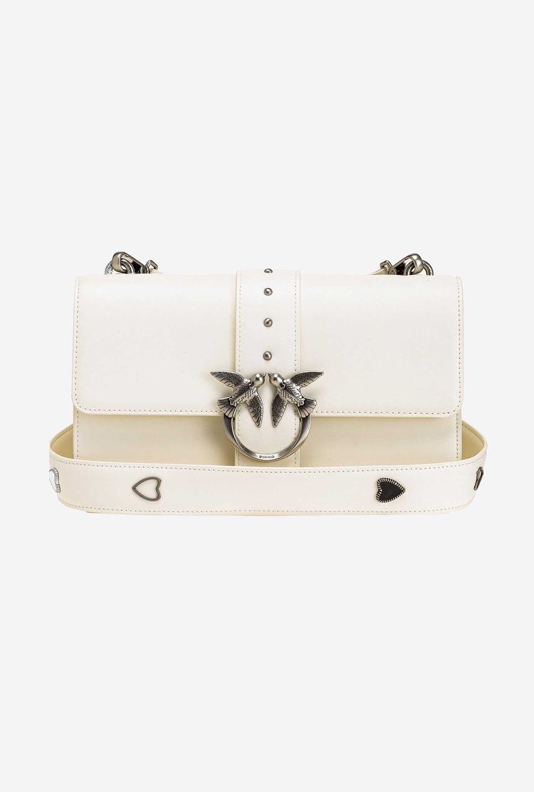 Dámské Crossbody Kabelky Pinko Jewel Shoulder Páskové Bílé Stříbrné | CZ-50829619