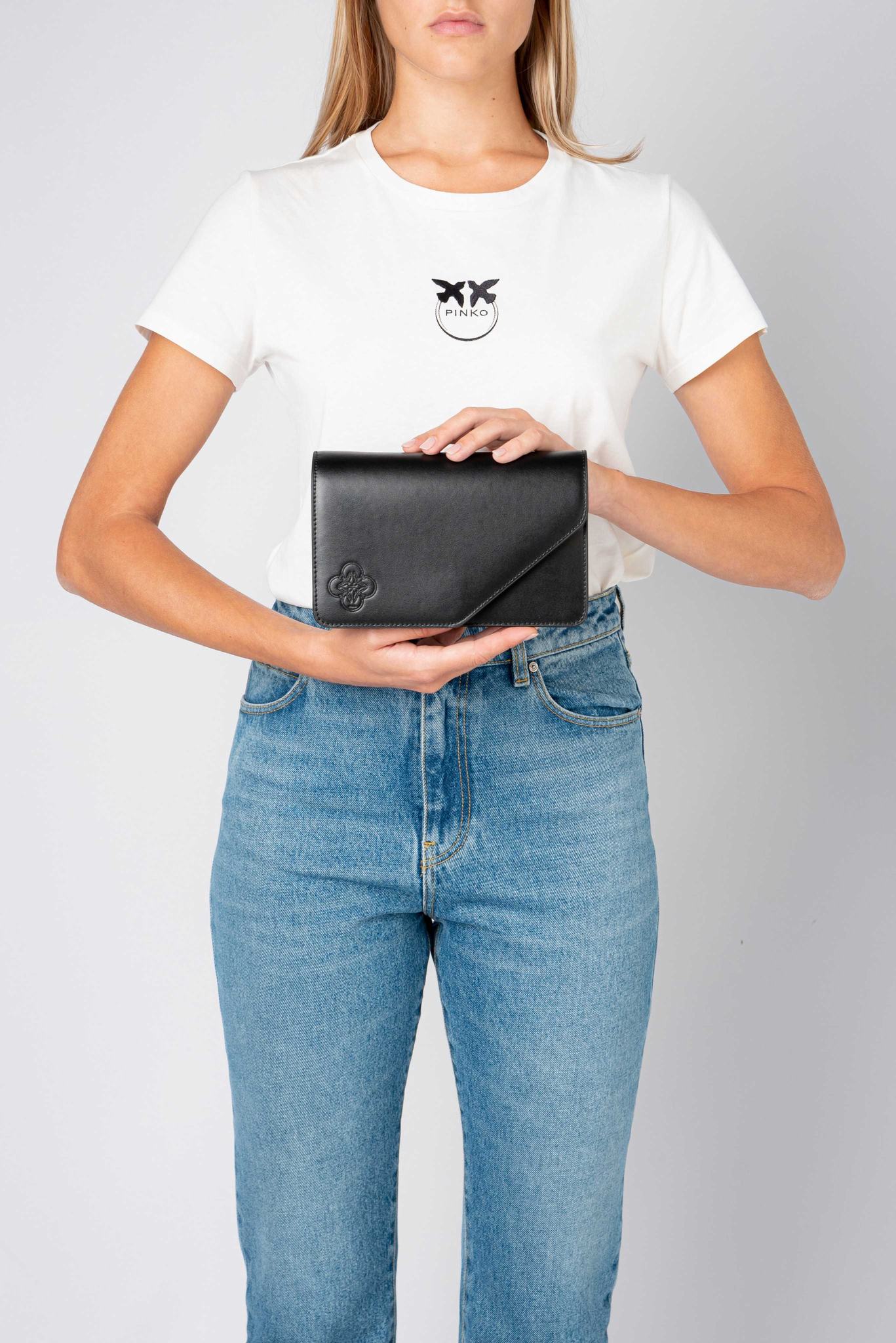 Dámské Crossbody Kabelky Pinko Letter Bag Minimal Pocket Černé Zlaté | CZ-05792819