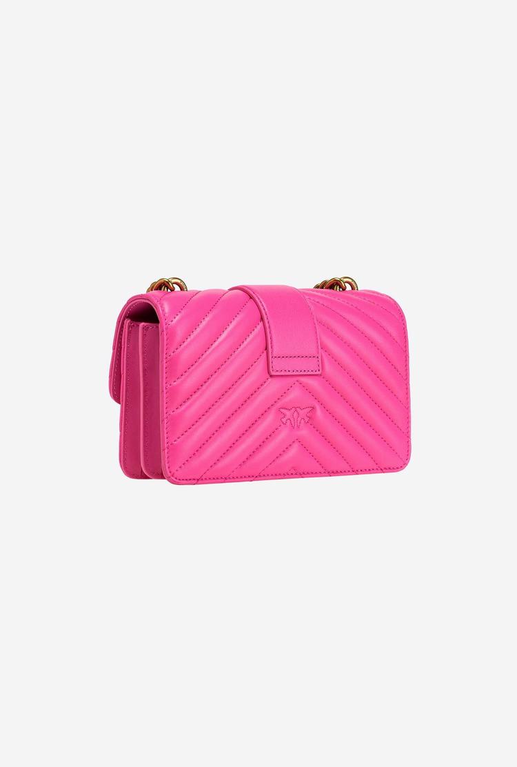 Dámské Crossbody Kabelky Pinko Mini Love Bag Icon Chevron Fuchsie Zlaté | CZ-02394719