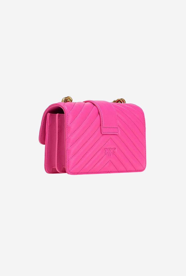 Dámské Crossbody Kabelky Pinko Mini Love Bag Icon Chevron Fuchsie Zlaté | CZ-02394719