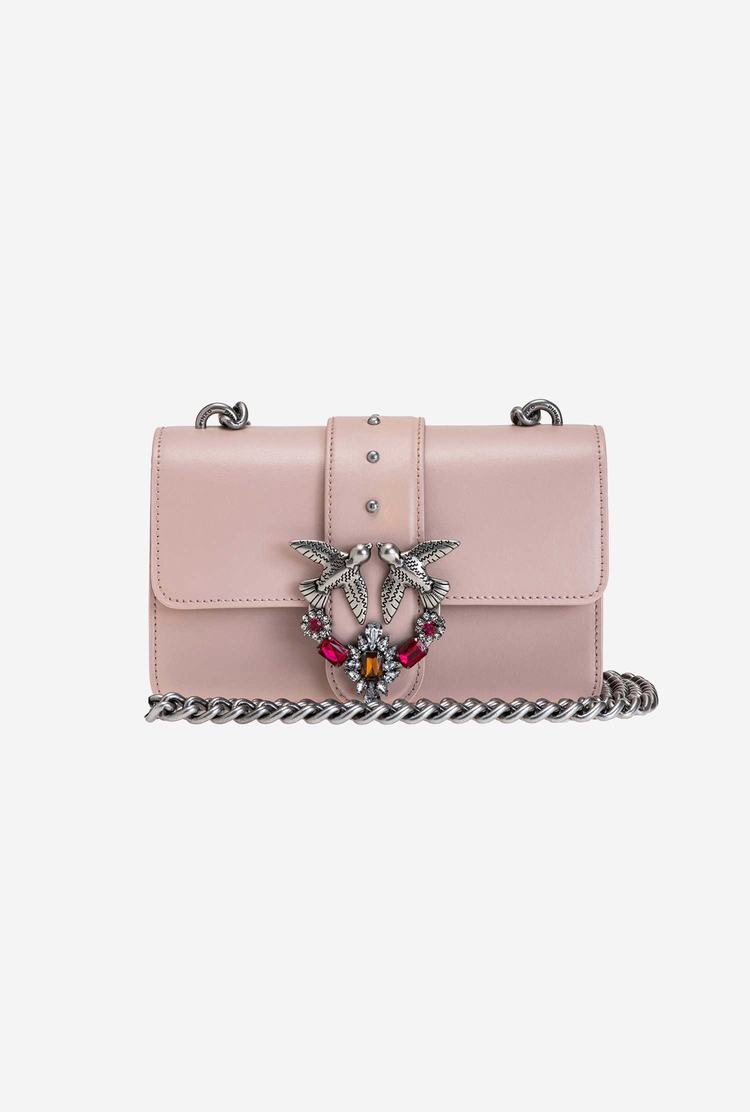 Dámské Crossbody Kabelky Pinko Mini Love Bag Icon Simply Jewel Růžové Stříbrné | CZ-13250489