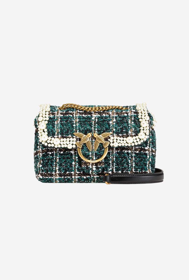 Dámské Crossbody Kabelky Pinko Mini Love Bag Puff Pearls Frame Zelene Zlaté | CZ-78421369