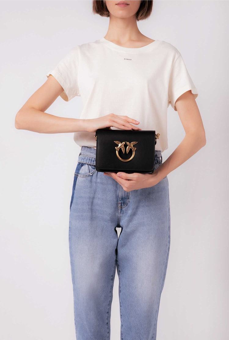 Dámské Crossbody Kabelky Pinko Mini Love Bag Click Simply Černé Zlaté | CZ-80726919