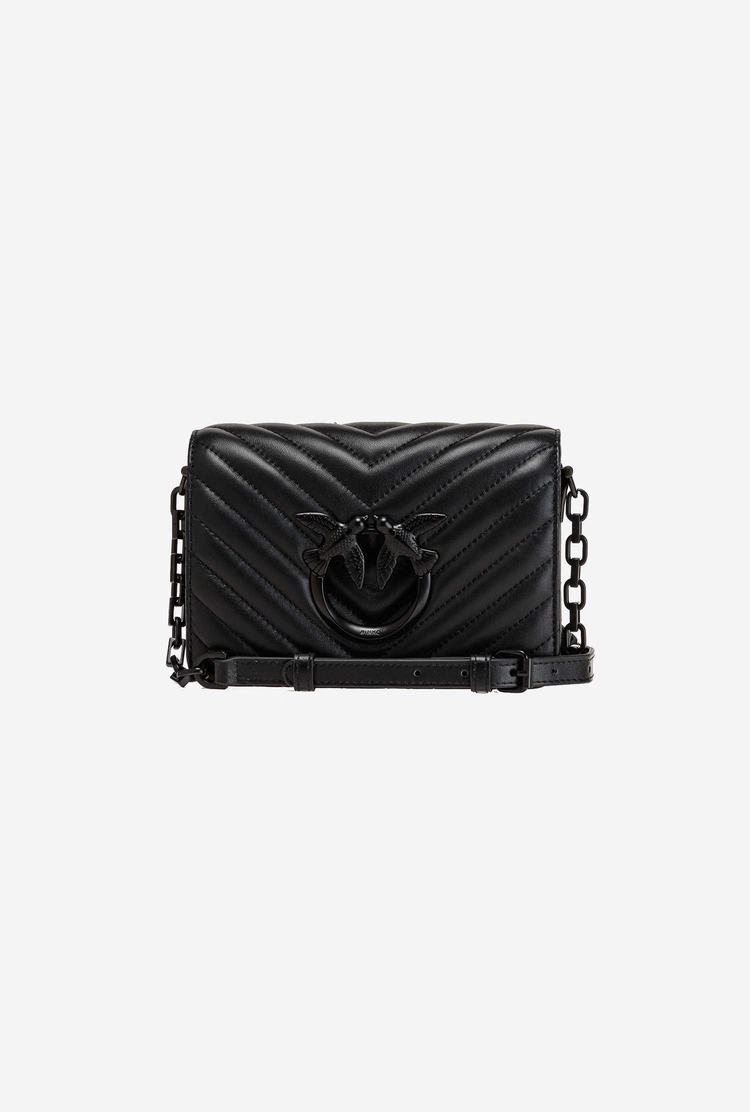 Dámské Crossbody Kabelky Pinko Mini Love Bag Click Chevron Černé | CZ-84175329