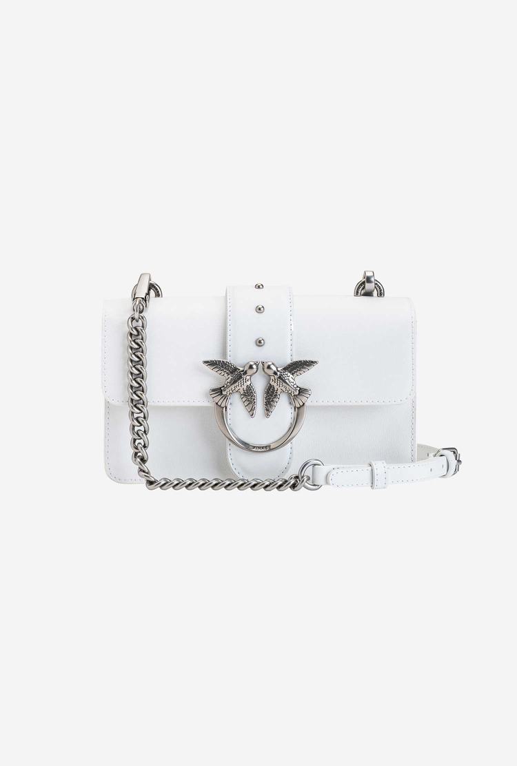 Dámské Crossbody Kabelky Pinko Mini Love Bag Icon Veganské Recycled Bílé Stříbrné | CZ-87965439