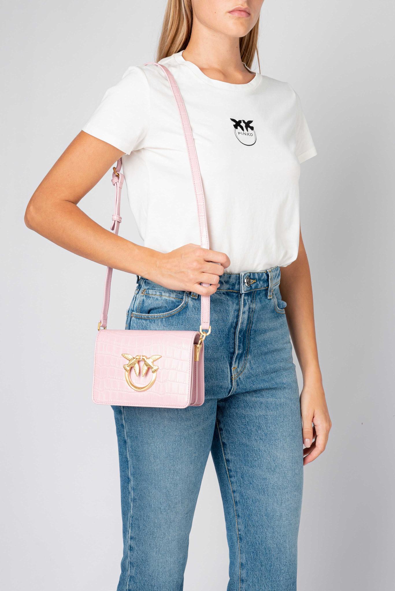 Dámské Crossbody Kabelky Pinko Mini Love Bag Click Pure Shapes Růžové Zlaté | CZ-89713629