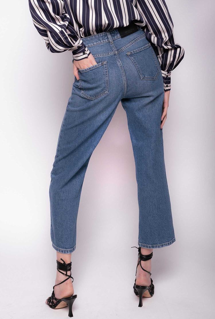 Dámské Džíny Pinko Rovný-cut Recycled Denim Blankyt | CZ-31274509