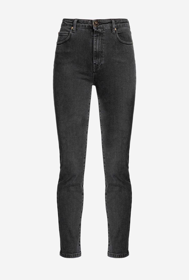 Dámské Džíny Pinko Snug-fitting Black Denim Šedé | CZ-45683279