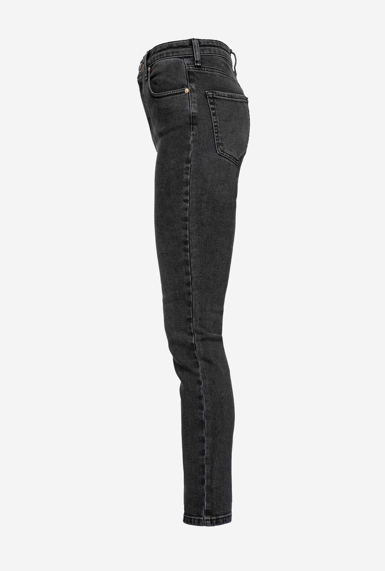 Dámské Džíny Pinko Snug-fitting Black Denim Šedé | CZ-45683279