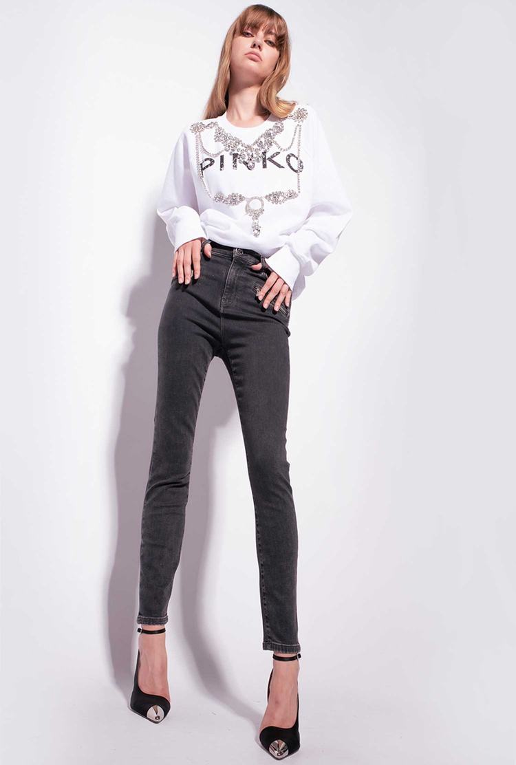 Dámské Džíny Pinko Zip Šedé | CZ-62048519