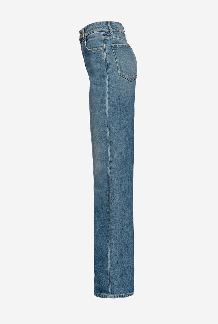 Dámské Džíny Pinko Široké-leg In Authentic '90s Denim Blankyt | CZ-09734829