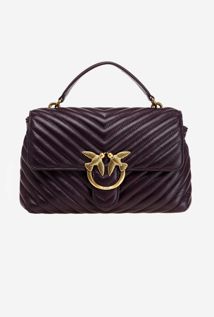 Dámské Kabelky Pinko Lady Love Bag Puff Chevron Fialové Zlaté | CZ-07829549