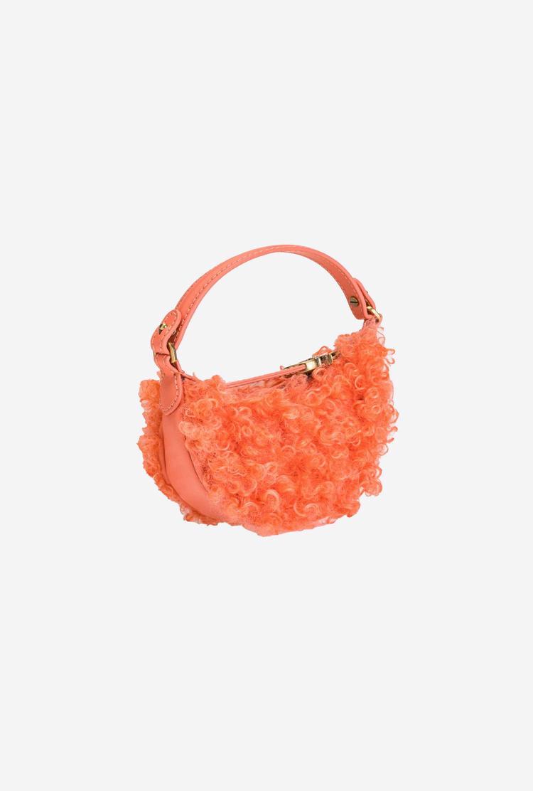 Dámské Kabelky Pinko Micro Long Half Moon Bag Eco Sheepskin Oranžové Zlaté | CZ-90471569