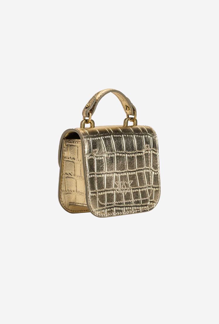 Dámské Kabelky Pinko Micro Love Bag Bell Croco Zlaté | CZ-20345769