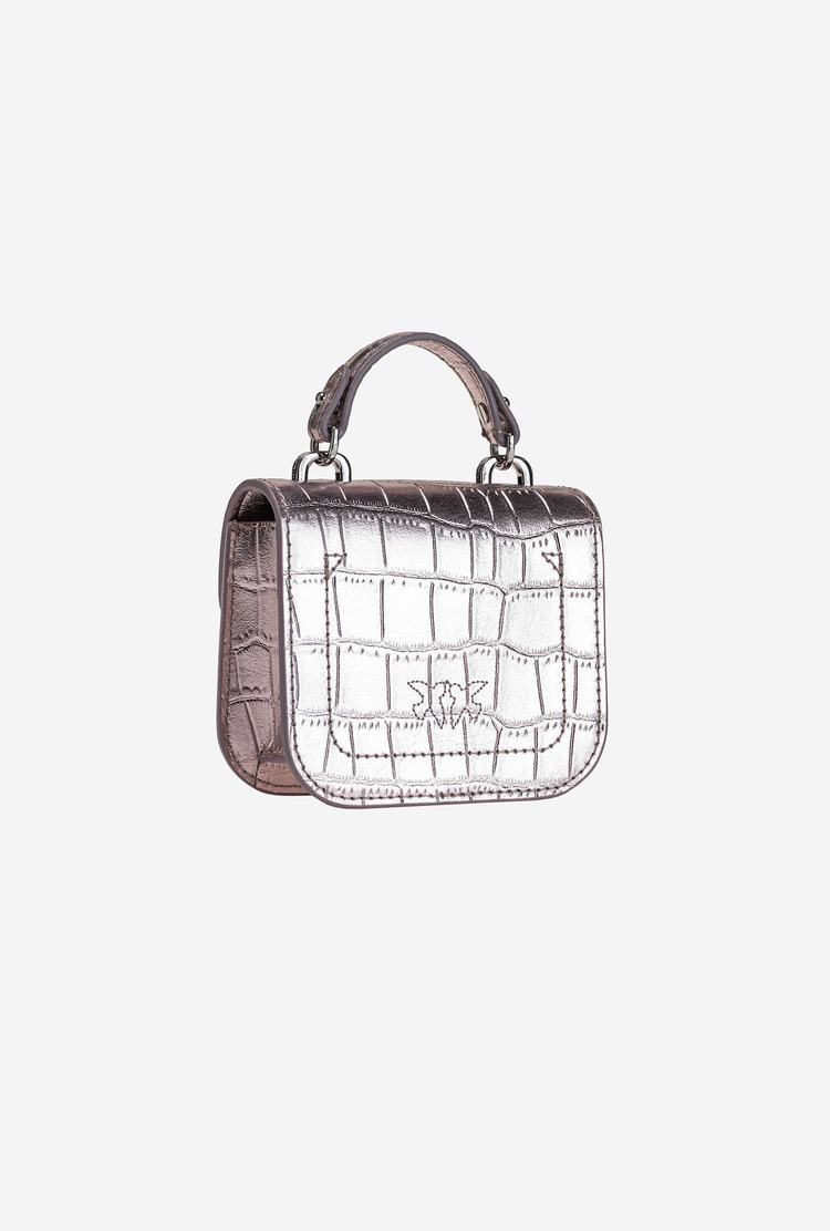 Dámské Kabelky Pinko Micro Love Bag Bell Croco Růžové Zlaté | CZ-98230519