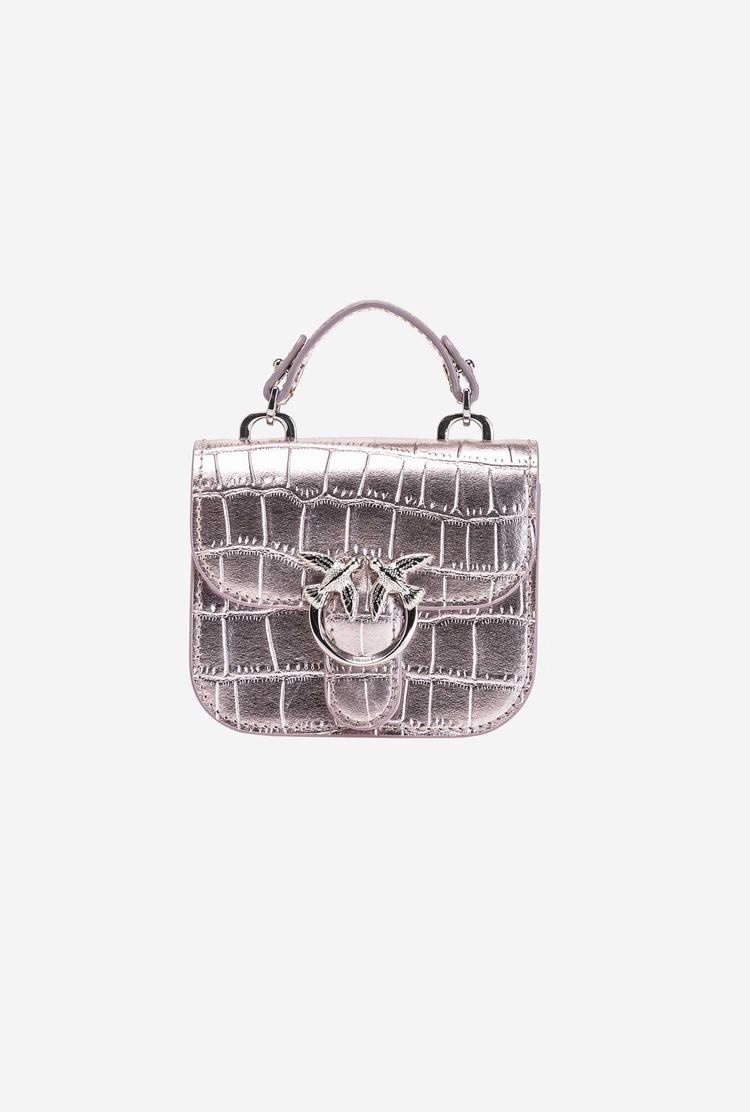 Dámské Kabelky Pinko Micro Love Bag Bell Croco Růžové Zlaté | CZ-98230519