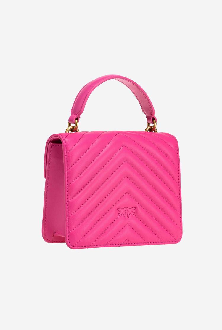 Dámské Kabelky Pinko Mini Love Bag Handle Chevron Fuchsie Zlaté | CZ-23641789