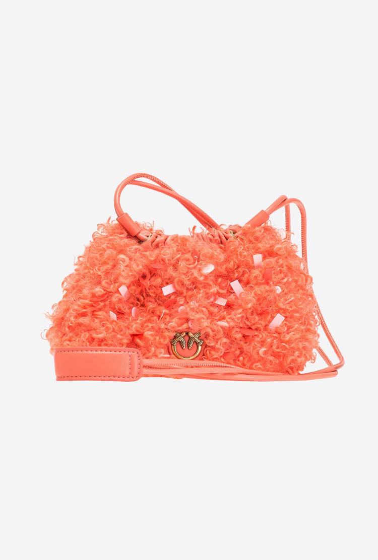 Dámské Kabelky Pinko Mini Pouch Bag Neon Curls Oranžové Zlaté | CZ-46719309