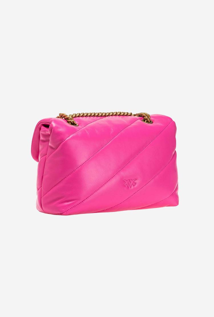 Dámské Kabelky Přes Rameno Pinko Classic Love Bag Puff Maxi Quilt Fuchsie Zlaté | CZ-10632489