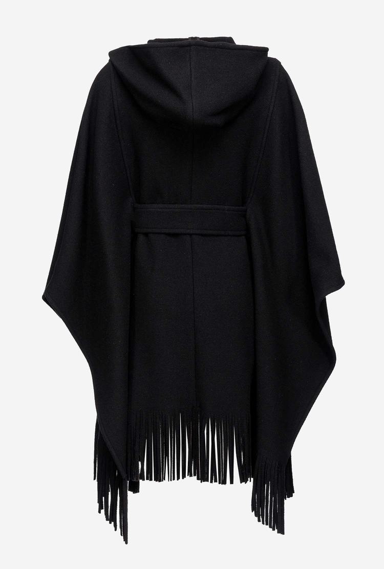 Dámské Kabáty Pinko Fringing Černé | CZ-32451079